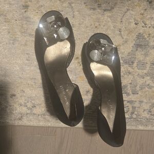 Nine West Black Heels with Crystal Embellishments